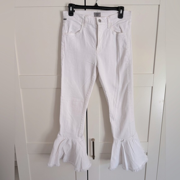 Citizens of Humanity Drew Flounce High Rise White Jeans 28 Boho Bell - Picture 2 of 6